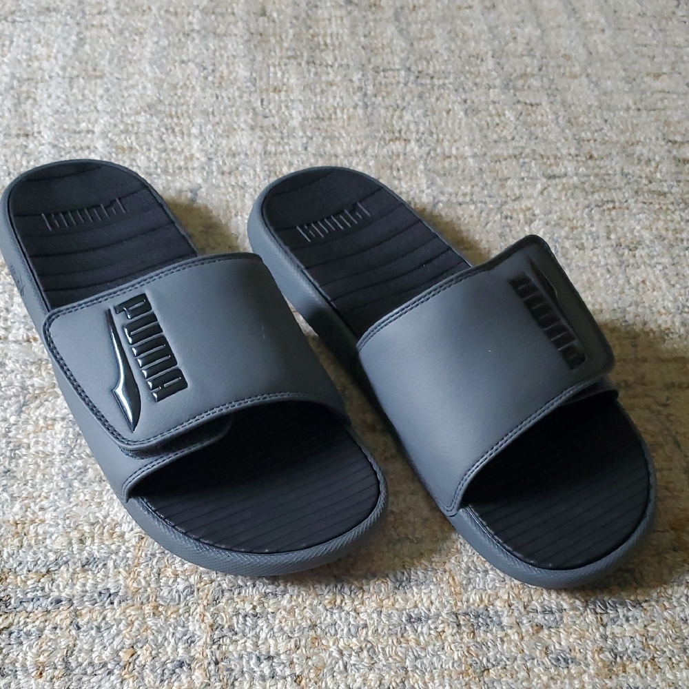 PUMA Men's Gray Slide Sandals
